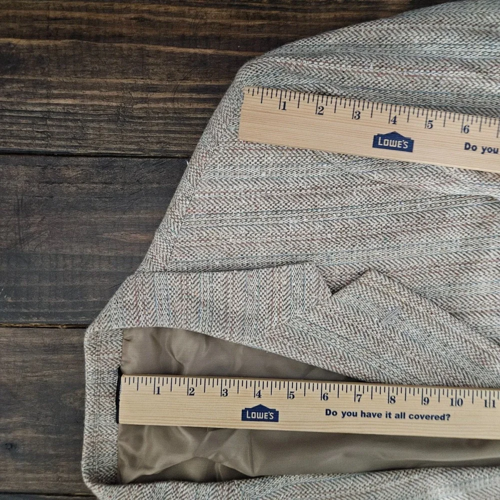 Joe Namath Mens Sport Coat Blazer Two Button Tweed Herringbone Silk Poly 48R Big